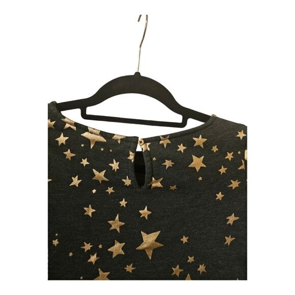 CREWCUTS Girls' Gold Stars Tiered Fleece Dress - Size Large - Picture 5 of 9